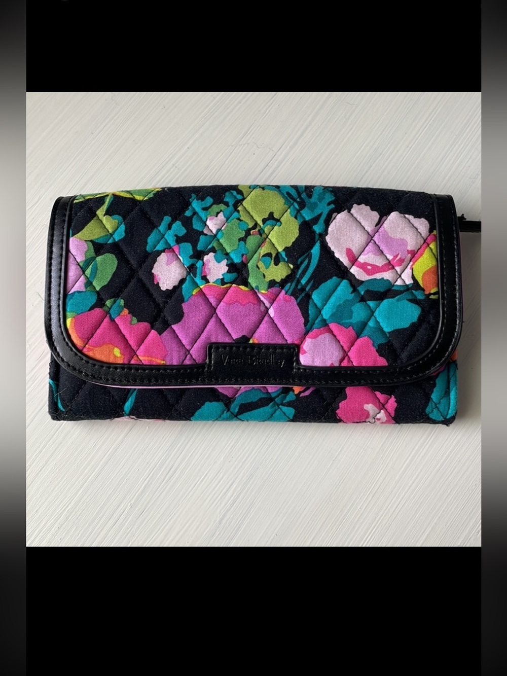 Vera Bradley Full Size Black Floral Wallet